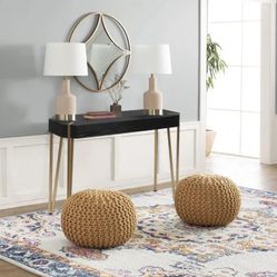 Wood And Metal Console Table WHIF1201