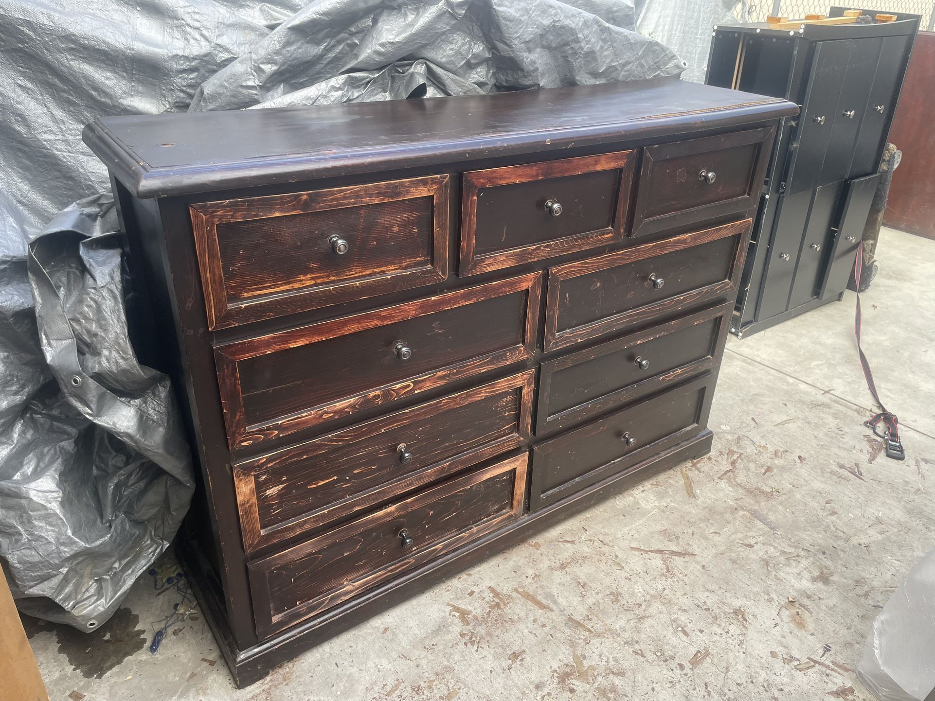 Big Solid Wood Nine Drawer Dresser