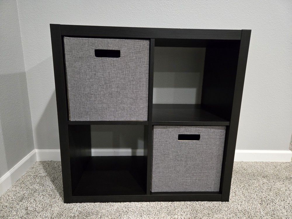IKEA Kallax Black Shelving Unit