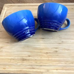 New! Le Creuset Giant Cappuccino Mug, 400ml, Color Azure Blue, 2x