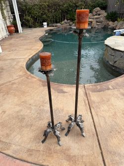 Vintage Floor Candle Holders 