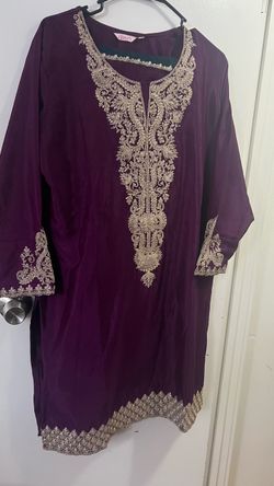 Purple Embroidered Kurti