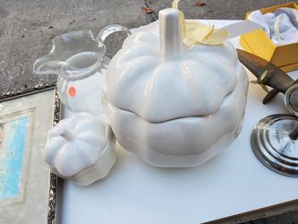 White pumpkin tureen and bowls