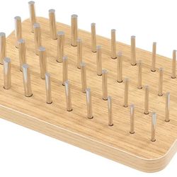 New Anjetan 36-Hole Wooden Pegboard for Finger Dexterity, Hand Rehabilitation Board with 3 Sizes of Round Iron Pegs, Hand Therapy Peg Board to Improve