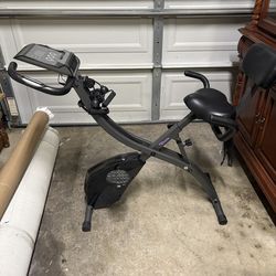 Folding Exercise bike with arm resistance bands