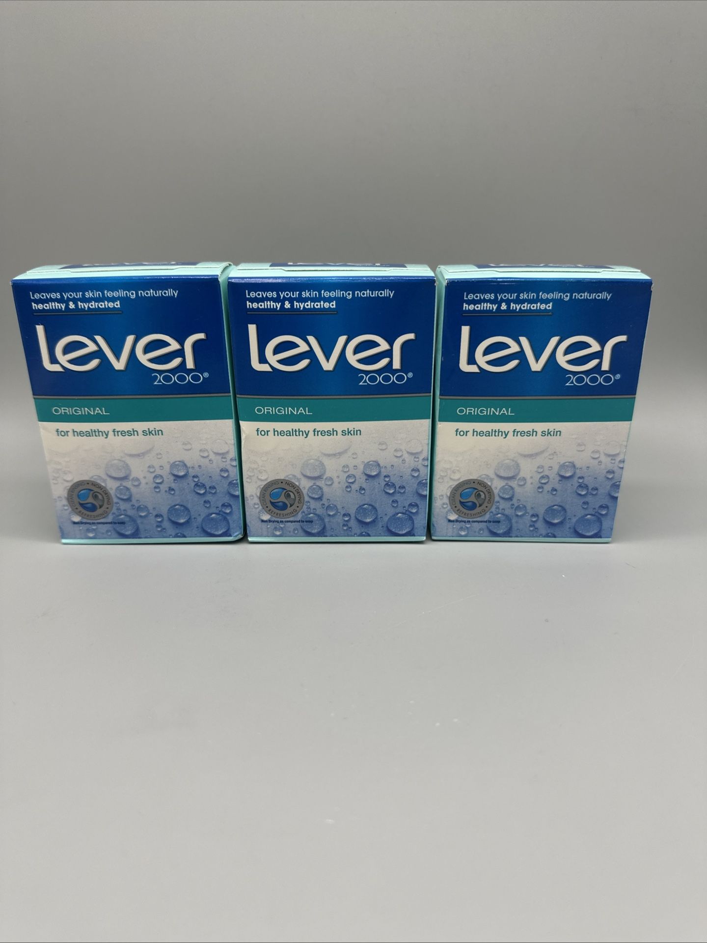 Lot of 3 Lever 2000 Original Bar Soap Box Vintage Made in USA 3.15 Oz. Each