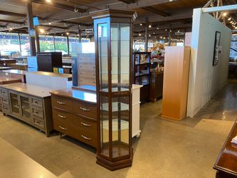 Petite Adjustable Glass Shelf Curio Cabinet