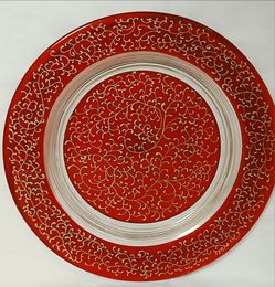 Red and Gold Decorative Platter