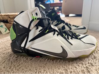 Nike LeBron 12 All Star Game 742549-190 Sneakers Shoes White Green Size 12