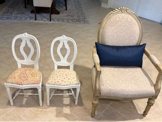 Set Of Two Chairs For Kids, Wooden Frame Could Use Paint Touch Up