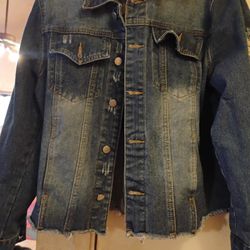 Boho Vintage Denim Jean Jacket Women's Large
