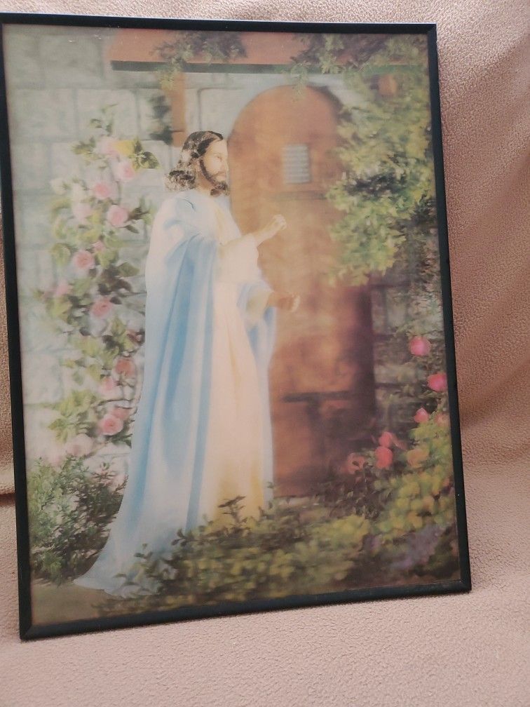 Vintage 3D Picture Of Jesus Knocking At The Door