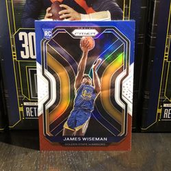 James Wiseman Prizm Red White and Blue Rookie Card