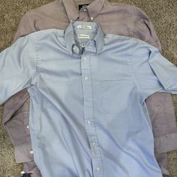 Pair Of Dress Shirts Blue And Purple Size 15 And 16.5