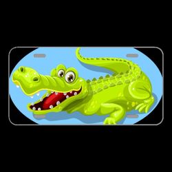 License Plare Novelty Car Front Crocodile Green Animal Teeth Reptile