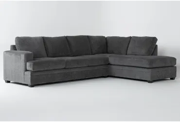Living Spaces Grey 127" 2 Piece L-Shaped Sectional