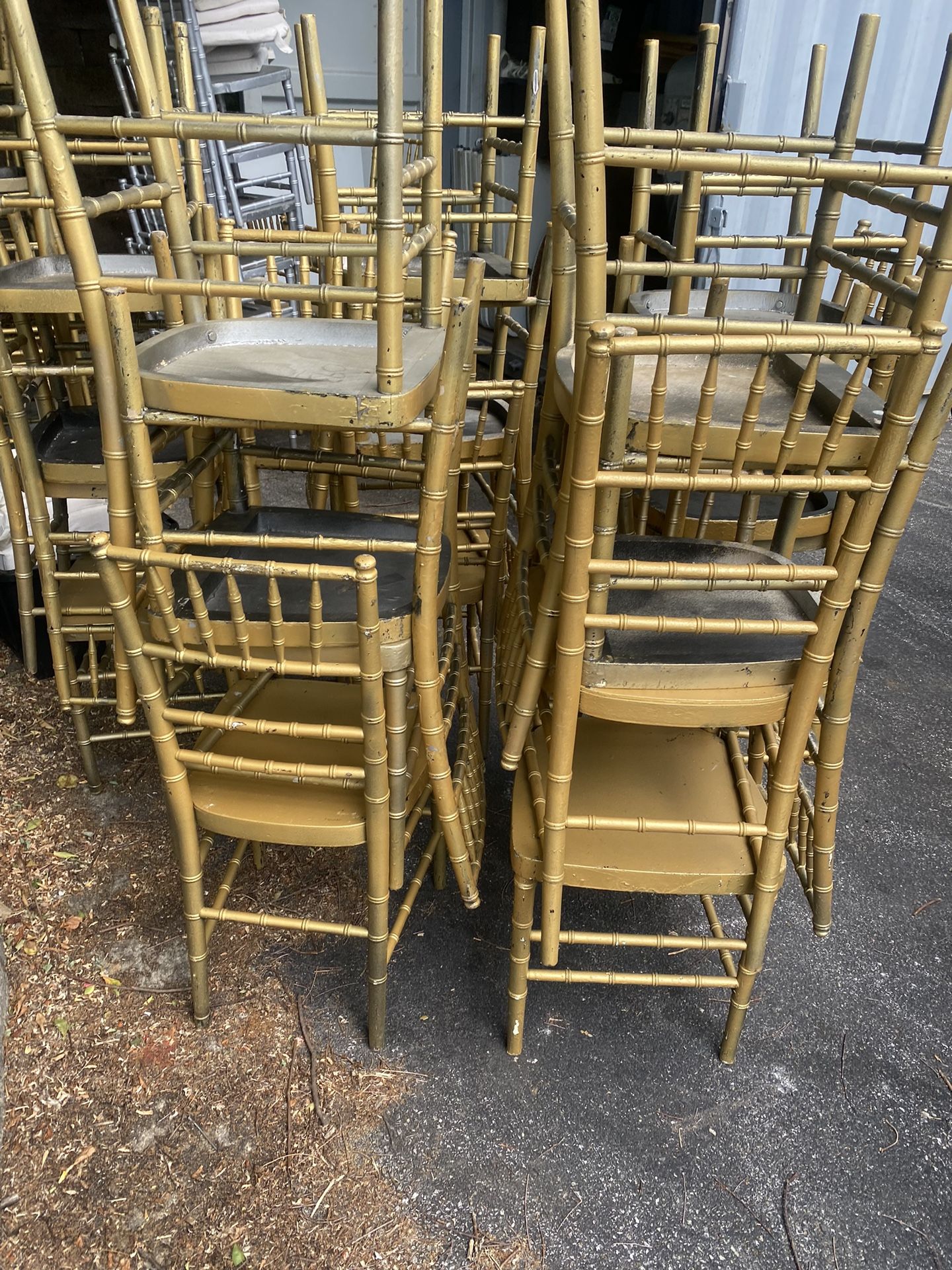 Gold Chiavari Chairs Lot of 270 count.