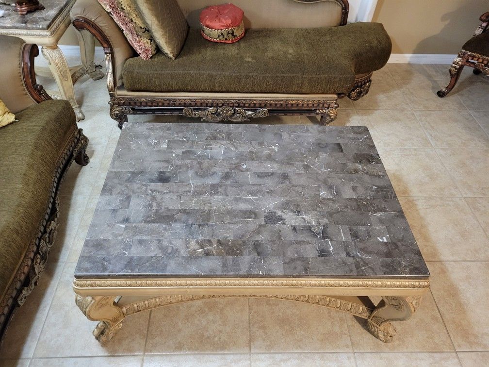 Marble Table and End Table