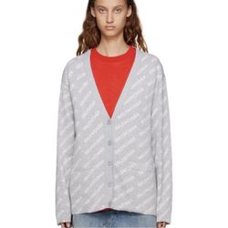 BALENCIAGA Gray All Over Cardigan
