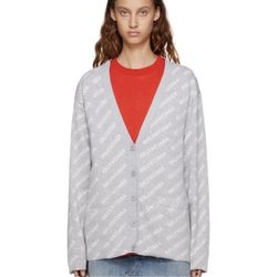 BALENCIAGA Gray All Over Cardigan