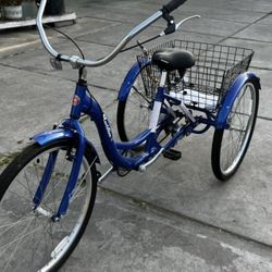 Dog Bike Tow Leash Adult Blue Tricycle