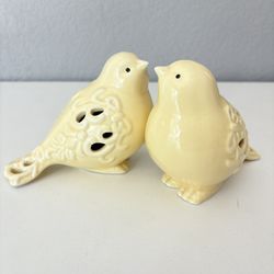 Lot of 6 Window Decor Sitting Birds Figurine Ceramic Floral Embossed