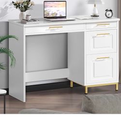 New White Gold Computer Desk 