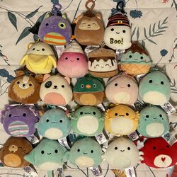 Squishmallows 3.5” Plush Clip Bundle