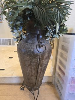Large Decorative Pot With Fake Plants