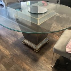 Mirrored dining table