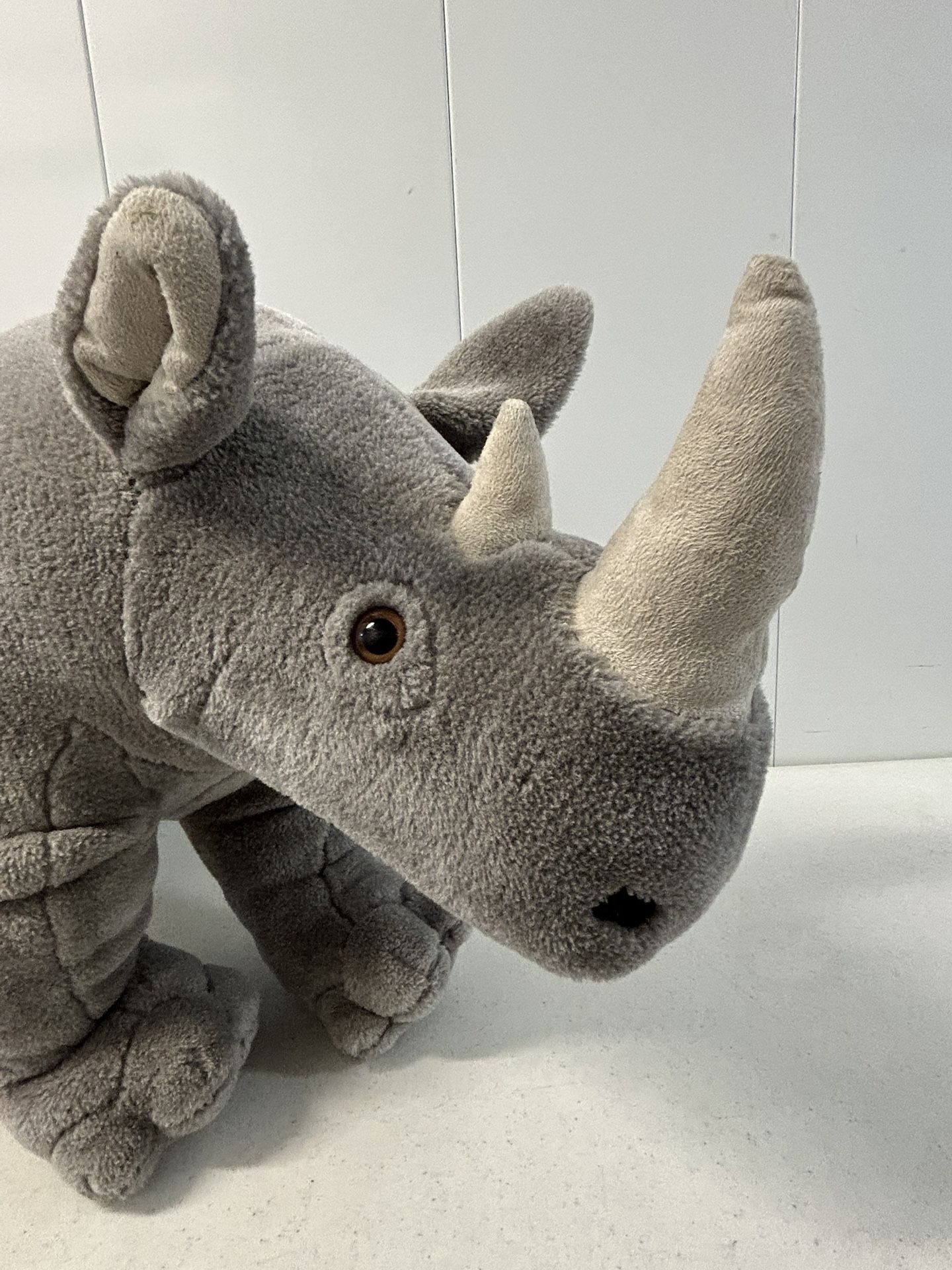 Melissa & Doug Grey Preowned Plush Stuffed Rhinoceros Animal