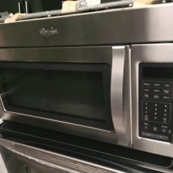 WHIRPOOL STAINLESS STEEL OVER THE RANGE MICTOWAVE 