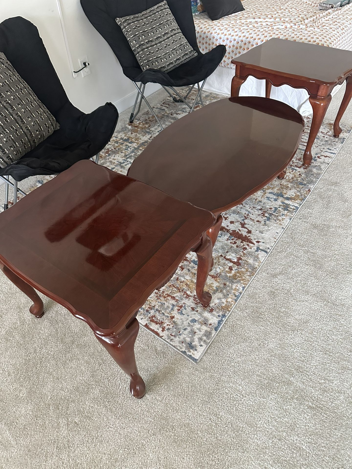Tv Table And Coffee Table With End Table Set