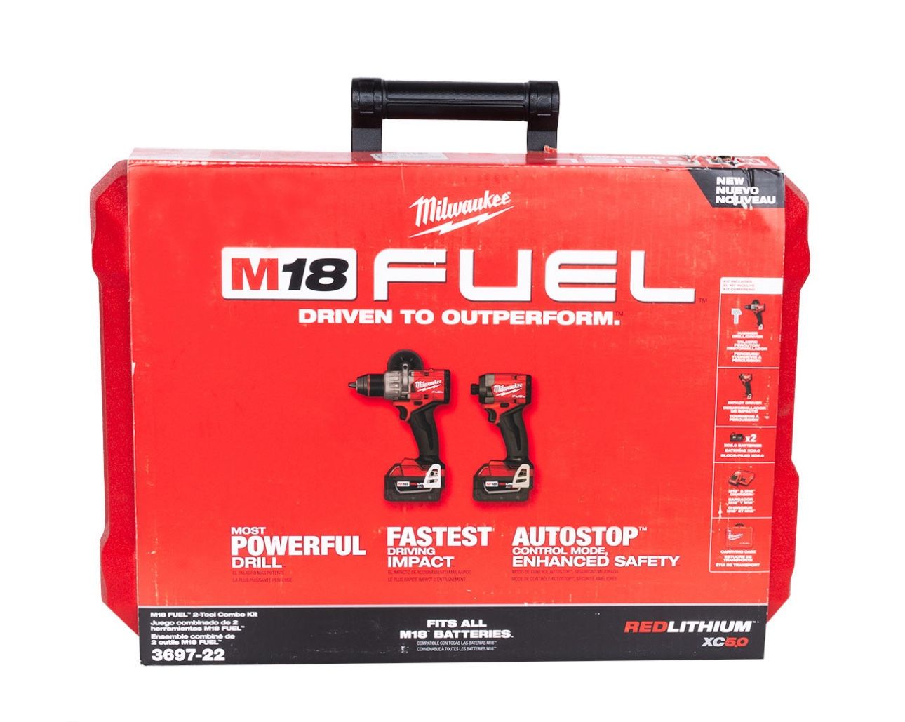 🔥🚨Milwaukee FUEL 2 Tool Drill Kit with 2 5.0 Ah Batteries, Charger And hard case. 🌟NEW Gen Models
