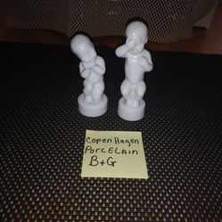 Vintage Copenhagen Porcelain.. Two Figurines. Selling Is A Set. All Sales Final.