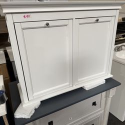 Home Decorators Collection Hampton Harbor 35 in. Double Tilt-Out Hamper in White