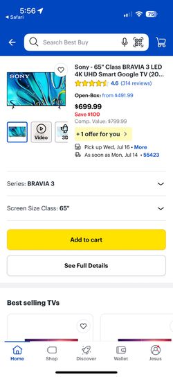 Sony Briva 3 65 Inch Tv