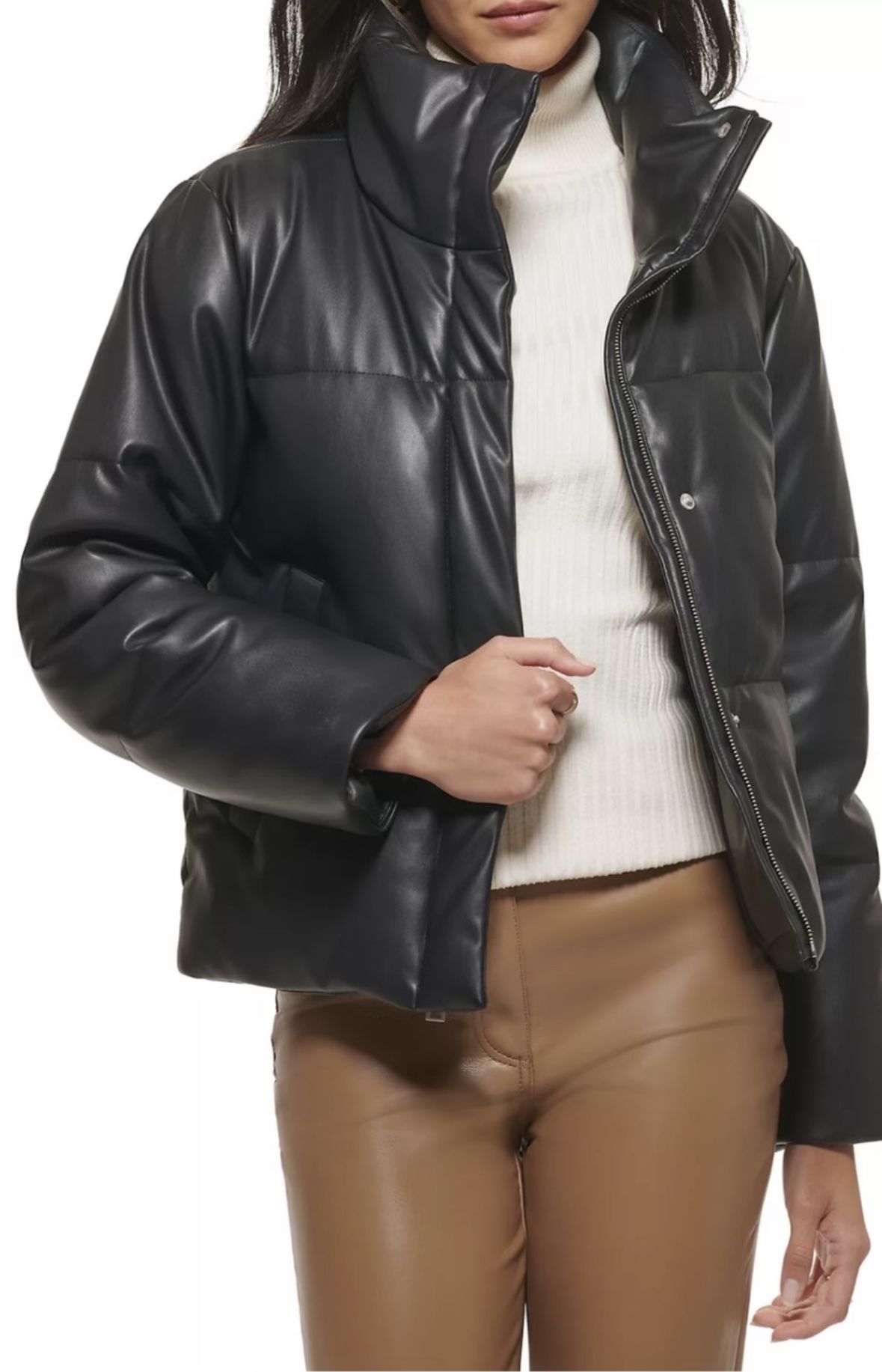 LEVI’S Faux Leather Puffer Jacket