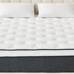 Queen Medium Firm Hybrid Pocket Spring 14 Pillow Top Mattress Bed-in-a-Box Mattress