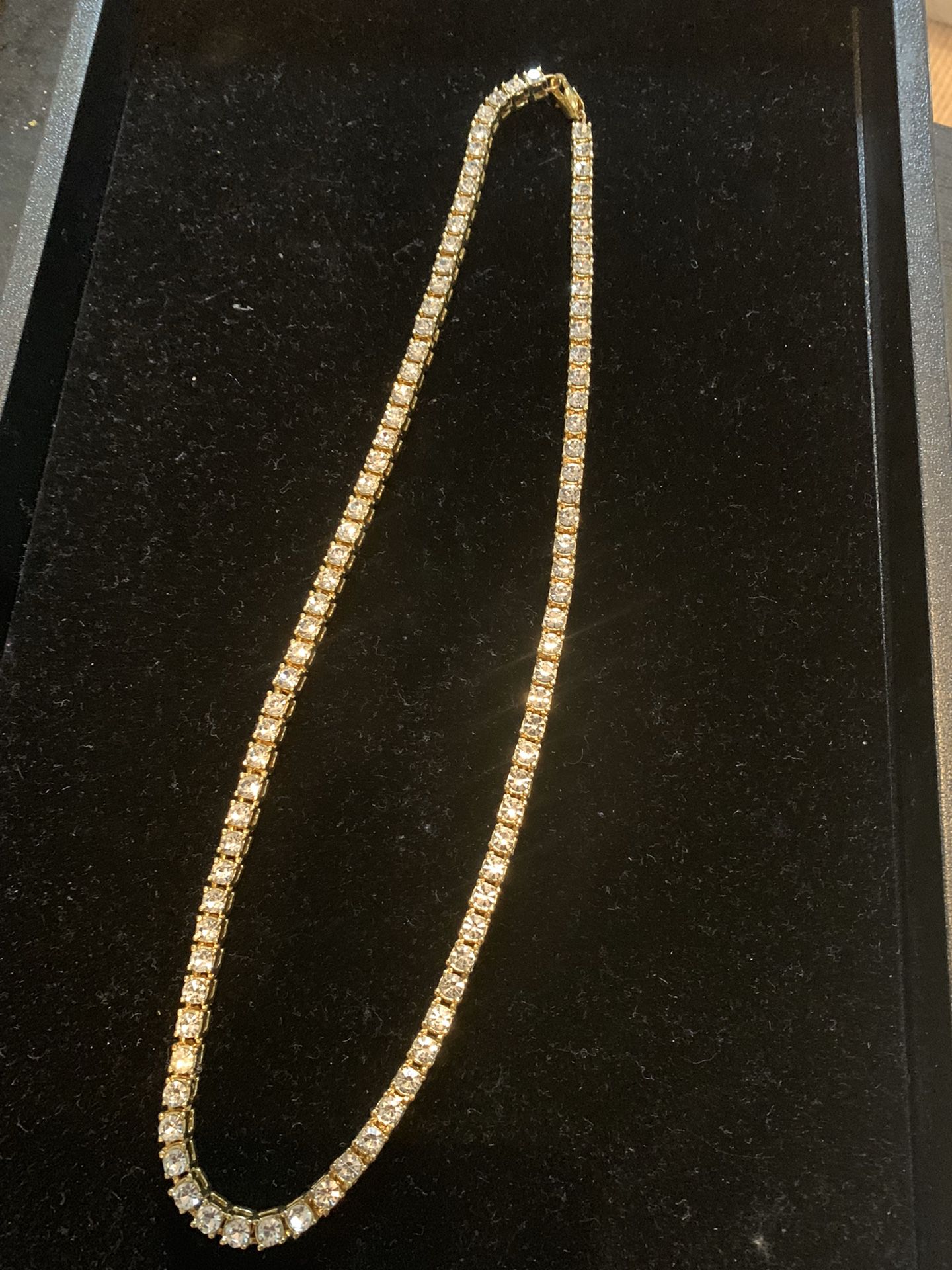 Tennis diamond gold chain