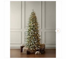 Home decorators collection 7.5 ft SMART Grand Duchess Twinkling Balsam Fir Slim Flocked LED Pre-Lit Tree