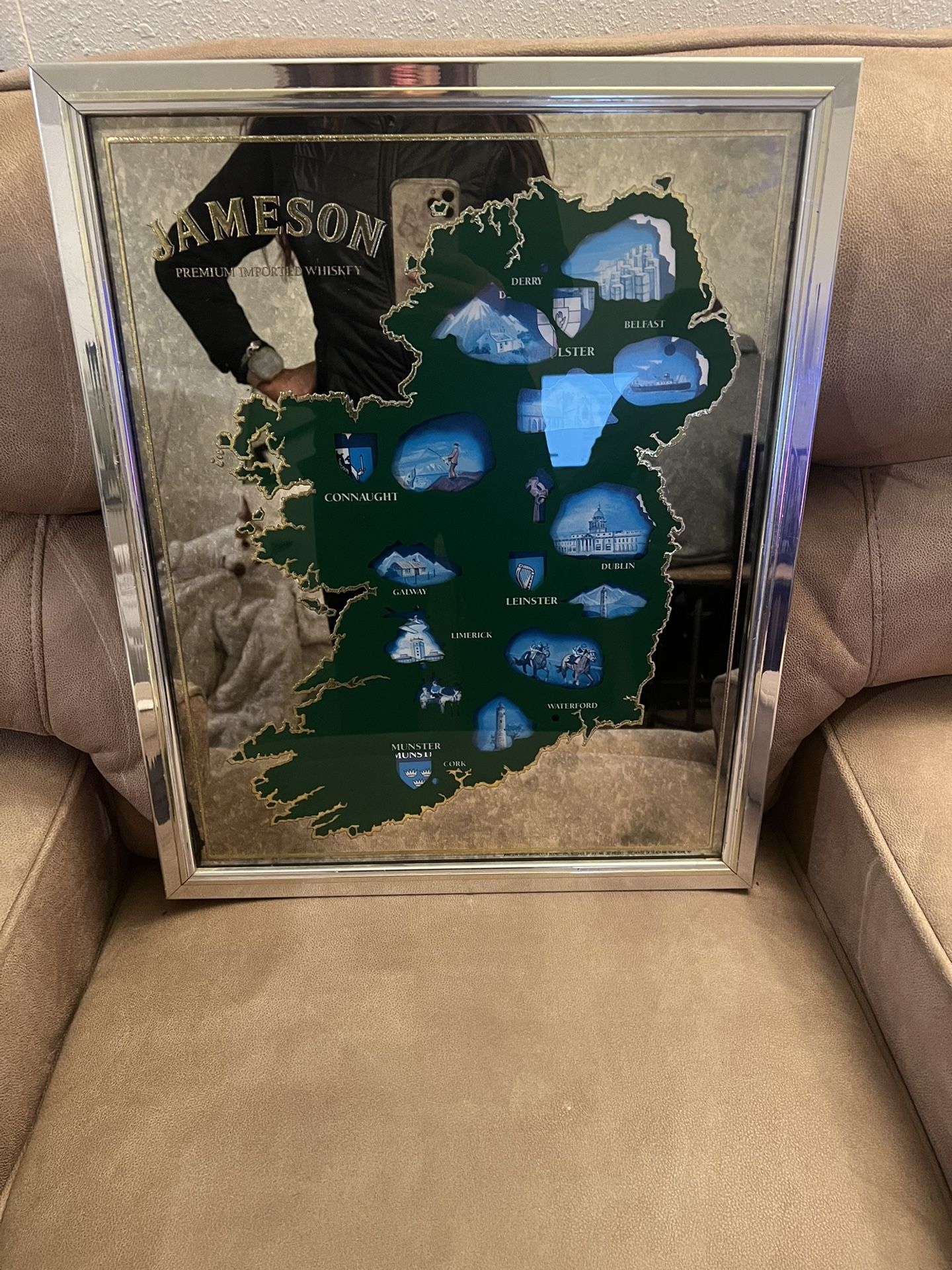 Jameson Bar Mirror - Ireland Map