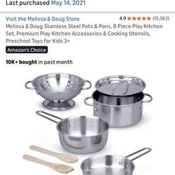 Melissa & Doug Stainless Steel Pots & Pans