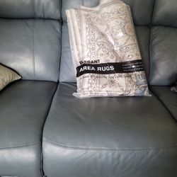 Washable Area Rug 5X7 Beige Blue