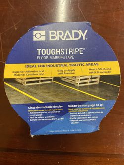 ToughStripe Nonabrasive Floor Marking Tape, 100' Length, 3" Width, Orange 
