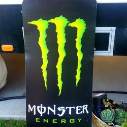 Monster Cardboard Sign...5ft Tall Big..good Condition!