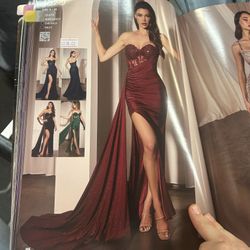 Burgundy Formal Gown - Size (8) Never Worn