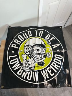 Lowbrow Customs "Proud To Be A Weirdo" Vinyl Banner Flag (30"x30")