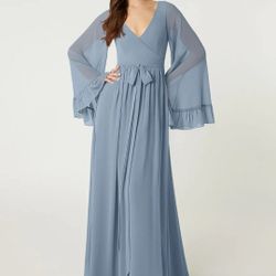 Azazie Tiphanie Dusty Blue A18 Bridesmaid Dress
