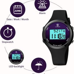 Digital Watch Womens Outdoor Sport with Alarm/Stopwatch/Chronograph/Back Light, Gifts for Teen Girls/Women